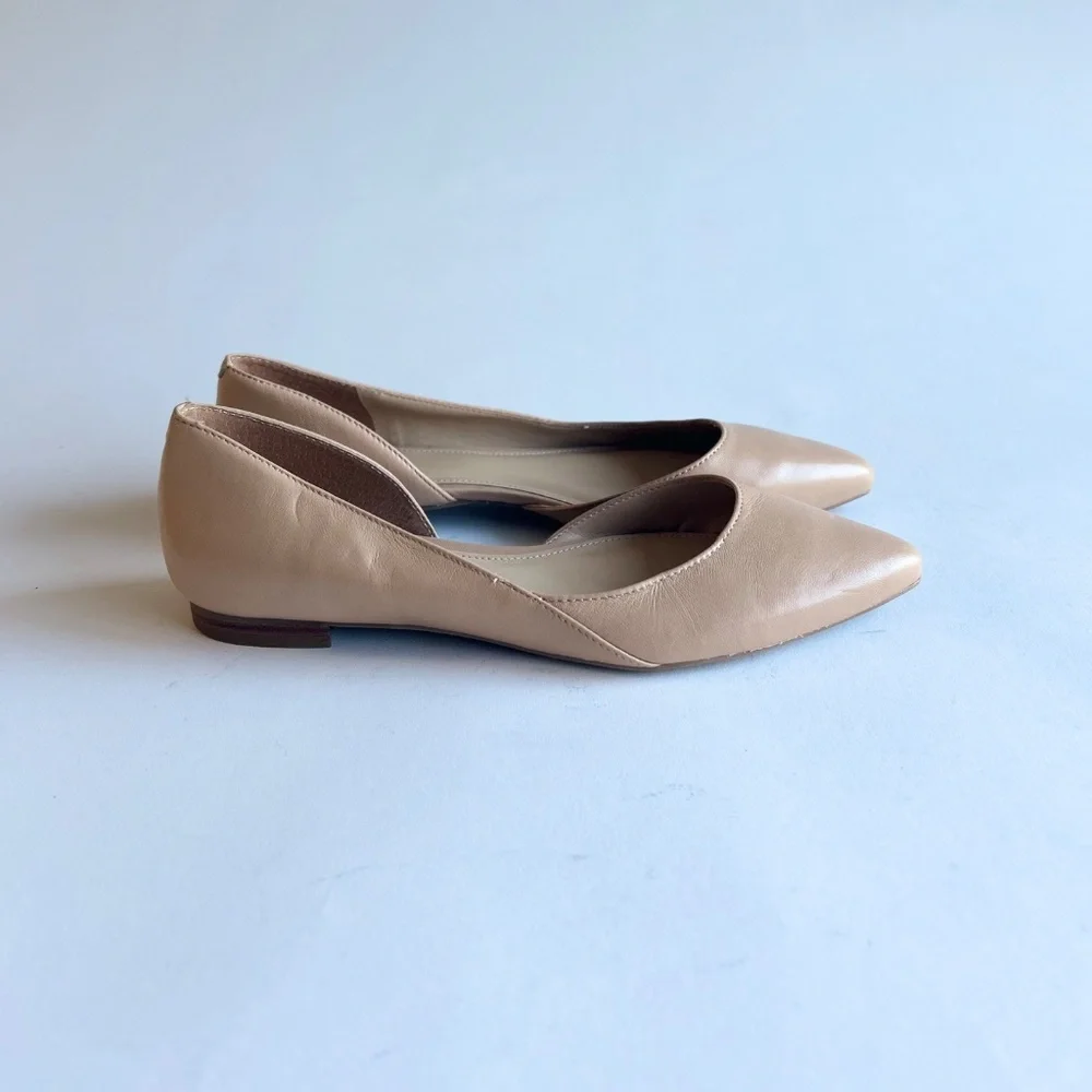Marc Fisher Cream Leather Point Toe Flats size 6 - Picture 2 of 12